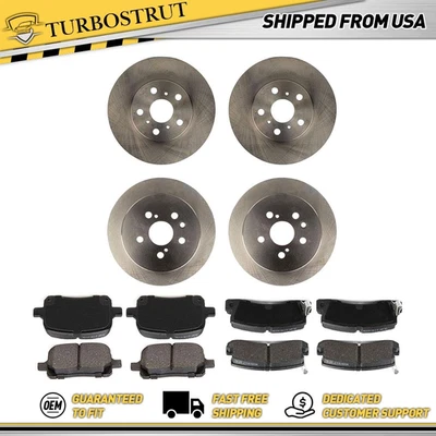 OE Front & Rear Brake Rotors Brake Pads Kit for 1990 1991 Toyota Celica 2.2L - Image 1 of 4