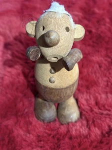 Spielzeug MCM Vintage Danish Mod Troll geschnitzt Holz große Nase Affenohren beweglich Clown  - Bild 1 von 14