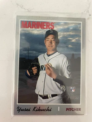 2019 TOPPS HERITAGE SILVER METAL FOIL PRINT RUN /70 YUSEI KIKUCHI RC ROOKIE SSP - Image 1 of 2