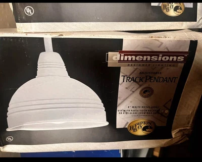 Colgante de pista ajustable Hampton Bay 8" cúpula blanca granja luz industrial Foto 1 de 4