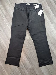 Jessica Simpson High Rise Crop Boot Leg Jeans Black Women's Size 14 x 32 NEW - Picture 1 of 9