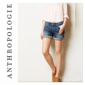 Pilcro and Letterpress STET Fit Roll Up Denim Jean Shorts 30 x 6.5 Stretch - Picture 1 of 16