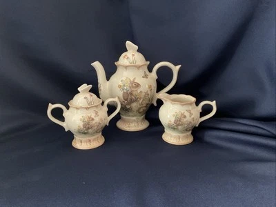 Easter Traditions Teapot, Sugar & Creamer By  Cracker Barrel 7.5” Height - Image 1 of 4