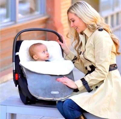 JJ Cole Infant Bundle Me Graphite Fleece Lined Warm Bunting Baby Carrier Bag - Image 1 of 4