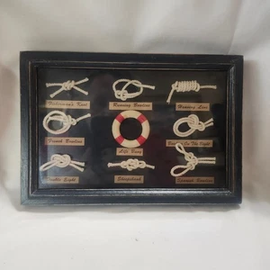 Caja de sombra nudos náuticos 3D marco envejecido 8,5 pulgadas 6 pulgadas B25 - Imagen 1 de 9