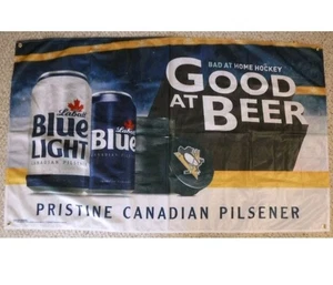 PITTSBURGH PENGUINS BANNER LABATT BLUE BAD AT HOME GOOD AT BEER NEW RARE  PROMO  - Picture 1 of 4