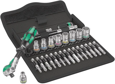 Wera 8100 SA 6 Speed 1 4 Inch Drive 28 Piece Metric Wrench Set - Image 1 of 4