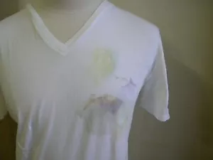 Martin Margiela 10 Weiß Mehrfarbig Wasser Fleck Effekt Druck V Hals T-Shirt 52 L - Bild 1 von 5