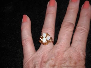 397 1,25 Gesamtkarat Opale Ring auf 14 Karat Gelbgold 5 Gramm Gr. 6,5 - Bild 1 von 7