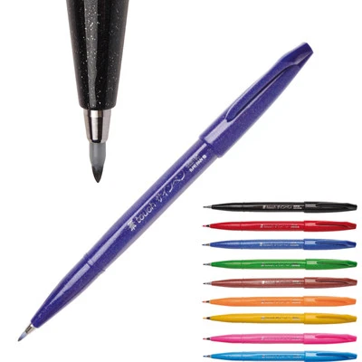 Pentel Sign Pen Brush SES15 24 Farben Pinselspitze Kalligraphie Faserschreiber - Bild 1 von 2