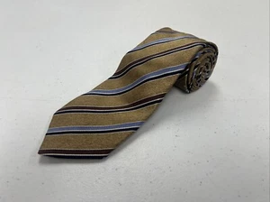 NEW WITH TAGS Villa Bolgheri Men's Brown Striped Silk Neck Tie $198 - Picture 1 of 9