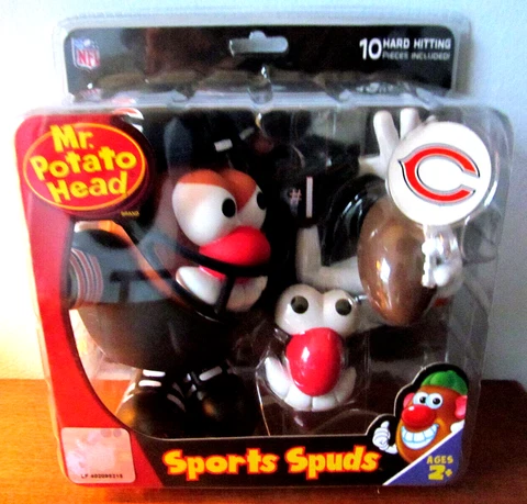 Chicago Bears Mr Potato Head 2010 NFL Sports Spuds New in Packaging 10 Pieces A Cover