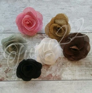 burlap fabric flower head dress making, tutus, crafts , decor, weddingUK SELLER - Picture 1 of 11