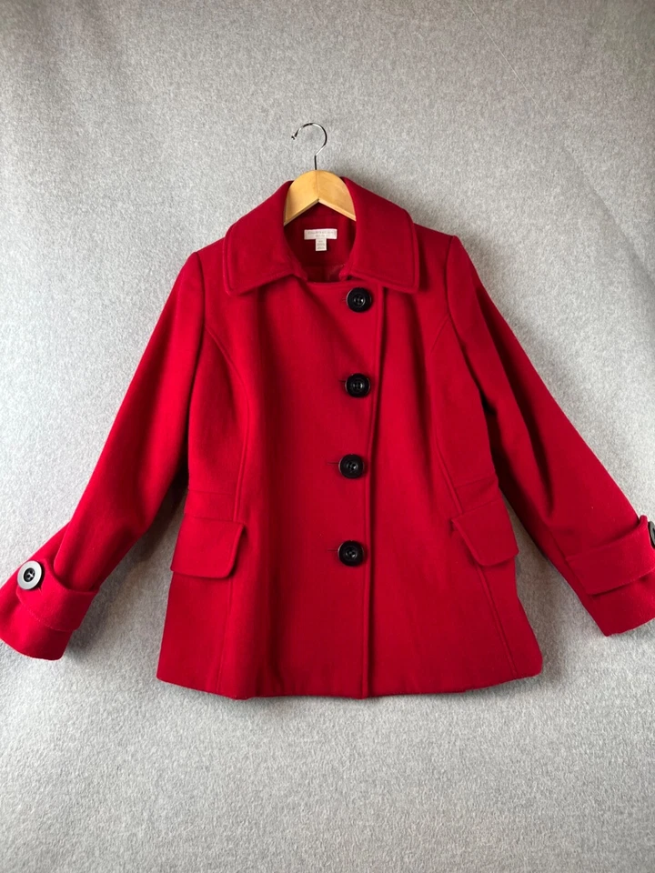 Jaqueta de lã Charter Club Peacoat feminina pequena PS clássica anos 90 simples - Imagem 1 de 4