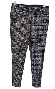 Nygard Luxe Slims Jegging Legging Pants L Black Silver Gold Evening Casual 14 16 - Picture 1 of 4