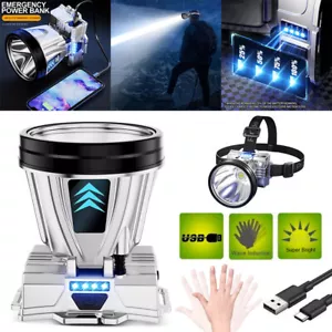 90000LM COB LED Faro 2400mAh Recargable Antorcha Luz de trabajo 6000K - Imagen 1 de 12