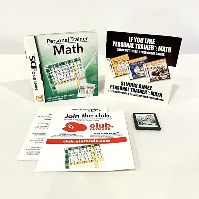 PERSONAL TRAINER MATH GAME CARTRIDGE W/ MANUAL INSERTS NO CASE NINTENDO DS 2009 - Image 1 of 3