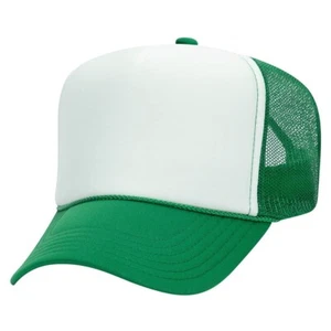 High Crown 5 Panel Mesh Back Foam Front Trucker Cap with Snapback Closure - Picture 1 of 46