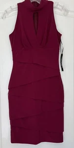 WHBM White House Black Market Burgundy Red Instantly Slimming Dress Women 0 NWT - Picture 1 of 7