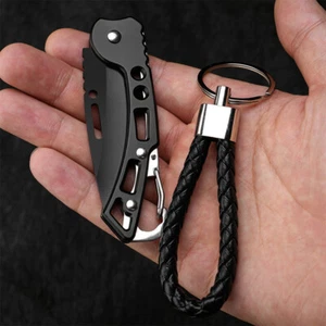 Outdoor EDC Camping Fishing Pocket Knives Stainless Steel Folding Knife Keyring - Picture 1 of 20