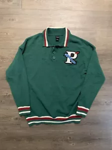 Disney Lost Boys Peter Pan Varsity Letterman Knit Sweater Patched Sz M Oversized - Picture 1 of 8