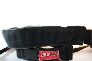 Hippie Black shoulder camera strap suede pad vintage w/quick release SLR DSLR