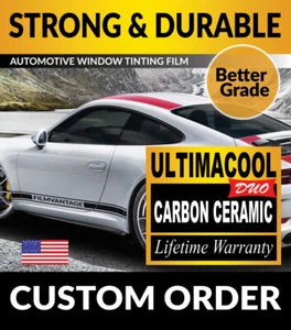 DUO CARBON CERAMIC PRECUT FRONT DOORS TINT FOR HONDA CIVIC HATCHBACK 22-24 F-35% - Picture 1 of 1