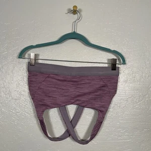 Patagonia Women L Purple Black Heathered Switchback Sports Bra Cross-Back - Picture 1 of 7