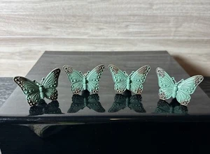 Lot of 4 Antique Vintage Style Distressed Butterfly Drawer Pulls / Door Handles - Picture 1 of 6