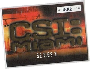 CSI Crime Scene Investigation Miami Series 2 (Two) - Box Topper Card #1588/2500 - Picture 1 of 3