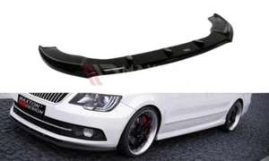 Front Diffuser Splitter Maxton Design Gloss Black ABS for Skoda Superb Mk2 FL - Picture 1 of 3