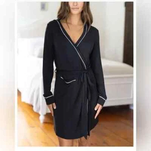 G&L Hooded Black Modal Robe, size XS/S, $56 Retail - NIP - Picture 1 of 9
