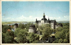 Postal Vadstena Suecia Sverige 1960 Slott Schloss Palace funcionando Grafisk Konst - Imagen 1 de 2