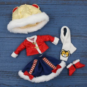 12" Blythe Doll Factory Outfit Chinese new year tiger year shoes suit 5PC - Picture 1 of 3