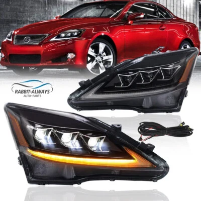 Pair LED DRL Projector Headlights Lamps For 2006-2013 Lexus IS 250 IS 350 IS F - Image 1 of 4