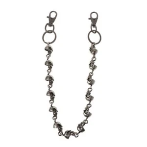 Catena scheletro jeans punk gotico teschio vintage in metallo per uomo donna - Foto 1 di 8