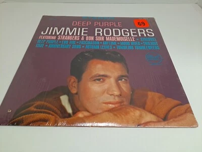 Jimmie Rodgers Deep Purple Vinyl LP! Includes original  Dot color catalog insert - Image 1 of 4