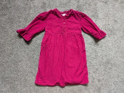 Vintage Old Navy Toddler Girl Corduroy Dress Bell Sleeves Size 5t Dark Pink - Image 1 of 4
