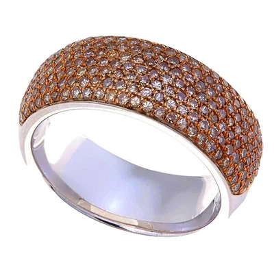 Colleen Lopez Sterling Silver 1.25 Carat Pave Set Brown Diamond Band Ring Size 8 - Image 1 of 4