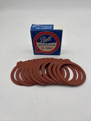 Vintage Ball Good Luck Jar Rubbers Split Tab Mason Seal Rings Made in USA NOS - Image 1 of 4