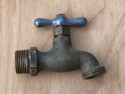 Vintage USA Brass Water Faucet - Hose Spigot (Repurpose, Restore, Parts) - Image 1 of 4