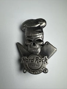 Hard Rock Hotel & Casino  Hollywood, FL - Chef Skull Silver Pin - Picture 1 of 5