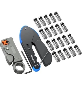 Profi Koax Crimpzange F Typ Stecker Kompressionswerkzeug Set Koax Kabel - Bild 1 von 9