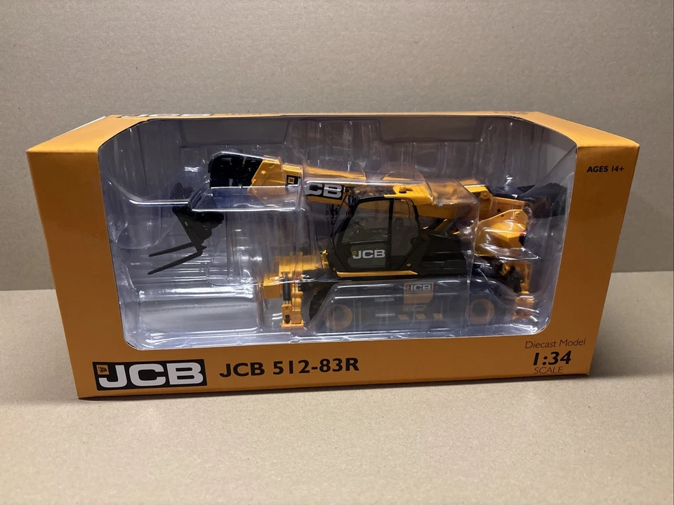 First Gear 10-4247 1:34 JCB 512-83R вращающийся телескопический телескопический погрузчик НОВЫЙ ЛИТОЙ - Изображение 1 из 4