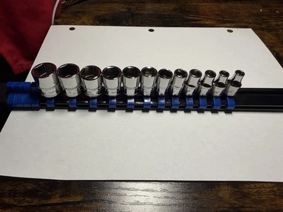 Snap-on Tools USA NEW 12pc 1/4" Drive METRIC 6 Point Shallow Socket Set 112TMMY - Image 1 of 4