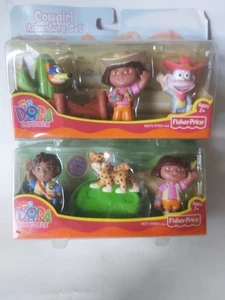 2 Dora the Explorer Adventure Sets Cowgirl und Animal Rescue Swiper Stiefel Diego - Bild 1 von 8