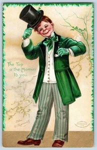 1907-10's ELLEN CLAPSADDLE TOP OF THE MORNIN' TO YOU ST PATRICK'S DAY POSTCARD - Picture 1 of 2