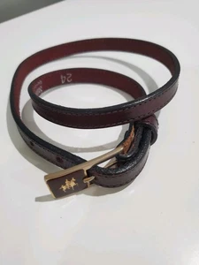 Saddlebred Leder schmal burgunderrot Damen Gürtel Gr.24 #1884 Akzent Intarsien Schnalle - Bild 1 von 9