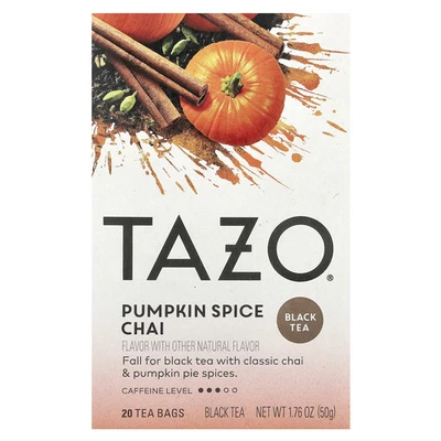 Chá preto, Pumpkin Spice Chai, 20 saquinhos de chá, 1,76 oz (50 g) - Imagem 1 de 3