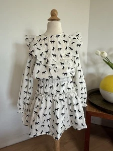 crewcuts girls Large (12) Skirt and Top Set Ruffles Horses Black and White - Picture 1 of 8